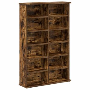 vidaXL CD Kast Gerookt eiken 60 x 17 x 92 cm Bewerkt hout