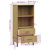 vidaXL Boekenkast met 2 lades OSLO 60x35x128,5 cm massief hout bruin