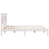 vidaXL Bedframe extra lang zonder matras massief hout wit 140x210 cm