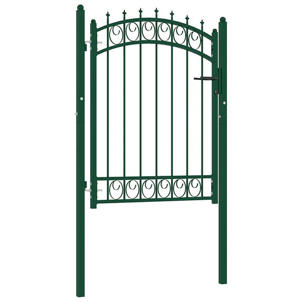 vidaXL Poort met speerpunten 103x109,5 cm staal groen