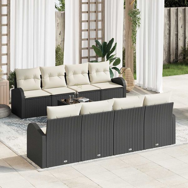 vidaXL Tuin Sofa Set Zwart 55 x 55 x 37 cm poly rattan
