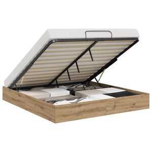 vidaXL Ottoman Bedframe Ambachtelijk eiken 203 x 180 x 25 cm