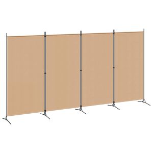vidaXL 4-panelen roomdivider Beige 346 x 180 cm Stof