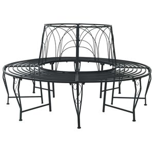vidaXL Boom bank 8-Aantal zitplaatsen &Oslash; 160 x 89 cm Staal Zwart Rond