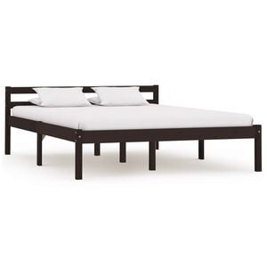vidaXL Bedframe massief grenenhout donkerbruin 120x200 cm