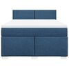 vidaXL Boxspring met matras stof blauw 140x190 cm