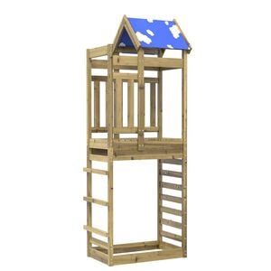 vidaXL Speeltoren Bruin 85 x 52,5 x 239 cm Massief ge&iuml;mpregneerd hout