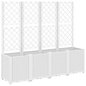 vidaXL Plantenbak met latwerk 160x40x140 cm polypropeen wit