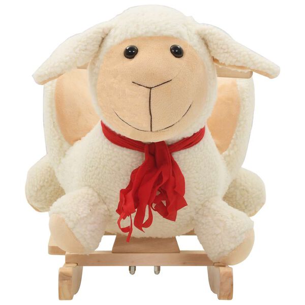 vidaXL Hobbeldier schaap met rugleuning 60x32x50 cm pluche wit