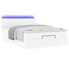 vidaXL Bed poef met matrassen en LED's 140x200cm kunstleer zuiver wit