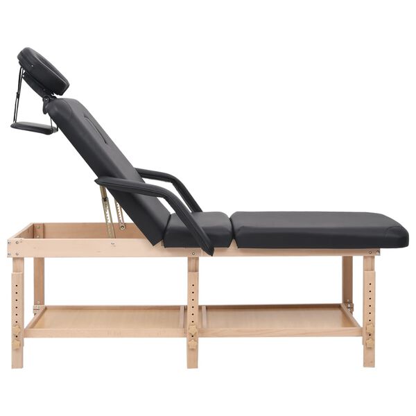 vidaXL Massagetafel 3 zones kunstleer zwart