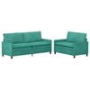vidaXL Bankstel 2 st Turquoise Fluweel