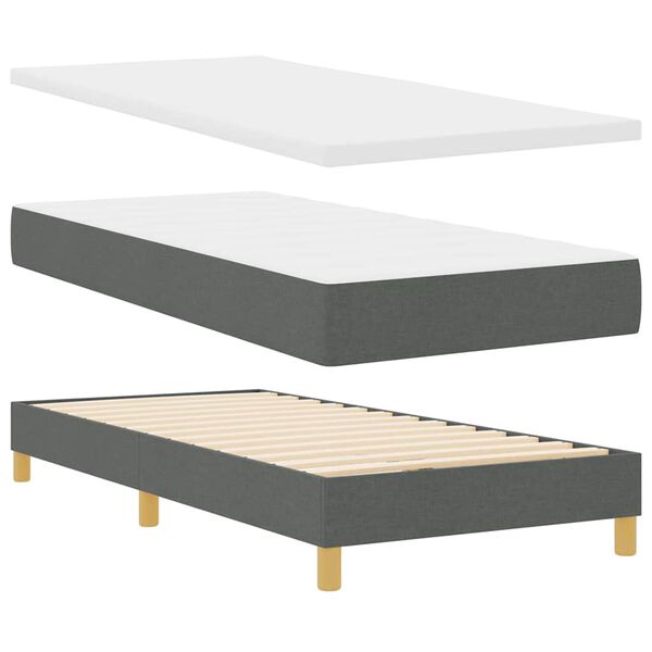 vidaXL Boxspringbed met matras Donkergrijs 90 x 190 cm Stof