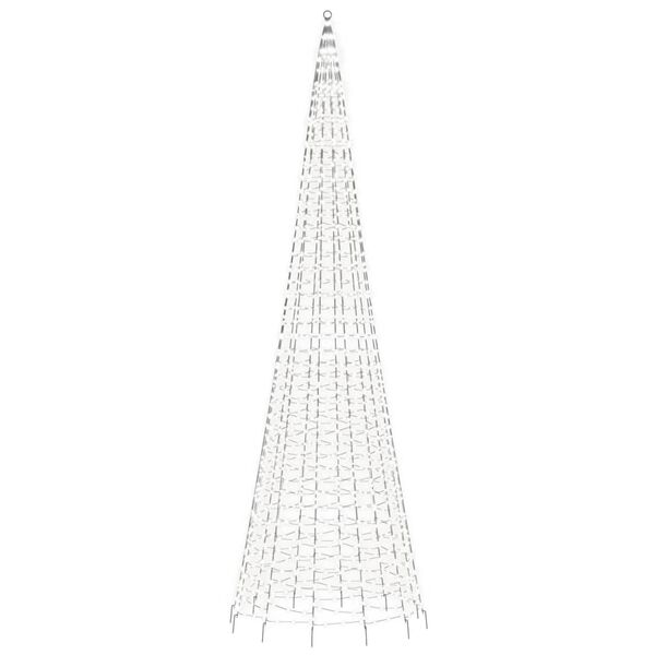 vidaXL LED-kerstboom aan vlaggenmast 1534 LEDs koud wit 500 cm