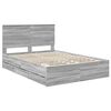 vidaXL Bedframe met lade Grijs Sonoma 140 x 190 cm Ingenieurshout