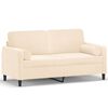 vidaXL Tweezitsbank met kussens 140 cm fluweel cr&egrave;me