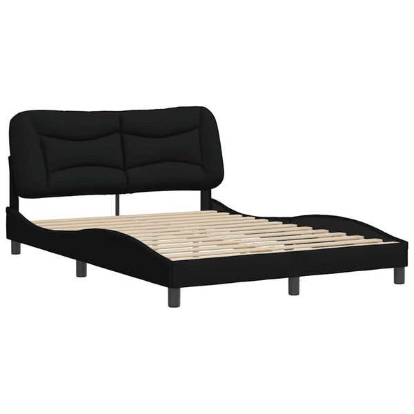 vidaXL Bedframe zonder matras "Hvar" stof zwart 140x200 cm
