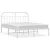 vidaXL Bedframe met hoofdbord metaal wit 140x200 cm