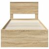 vidaXL Bedframe met hoofdeinde Sonoma Eiken 75 x 190 cm Bewerkt hout