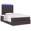 vidaXL Ottoman bed met matras en LED's 120x190 cm stof donkerbruin