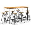 vidaXL 9-delige Barset massief acaciahout en massief gerecycled hout