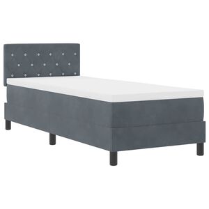 vidaXL LED Box Spring Bed met matras Donkergrijs 80 x 200 cm Fluweel