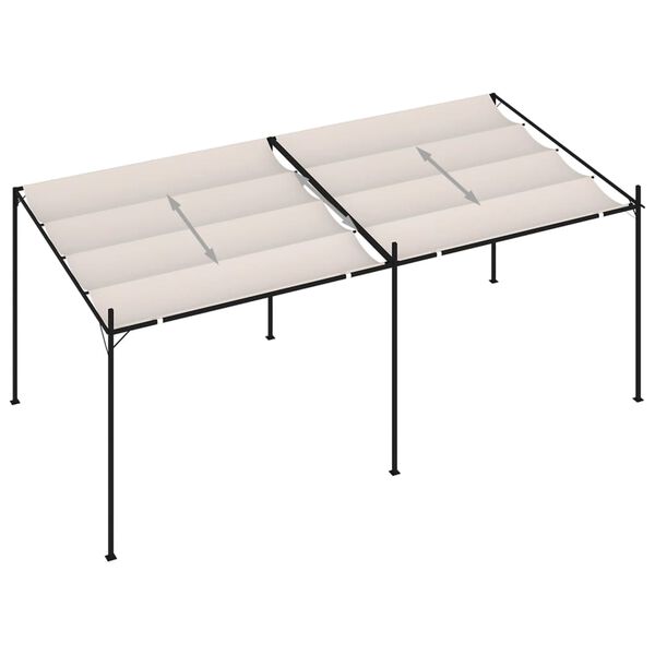 vidaXL Prieel met uittrekbaar dak 600x300x233 cm cr&egrave;mekleurig