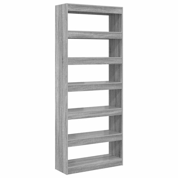 vidaXL Boekenkast met plank Grijs Sonoma 80 x 30 x 198 cm Bewerkt hout