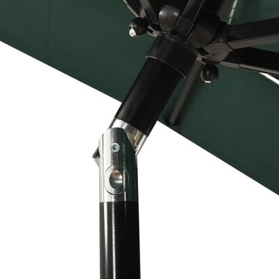 vidaXL Parasol 3-laags met aluminium paal 2x2 m groen