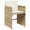 vidaXL 7-delige Tuinset met kussens poly rattan beige
