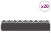 vidaXL Gazonranden 20 pcs Zwart 103 x 0,05 x 22 cm Staal