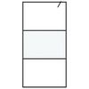 vidaXL Inloopdouchewand 100x195 cm halfmat ESG-glas zwart