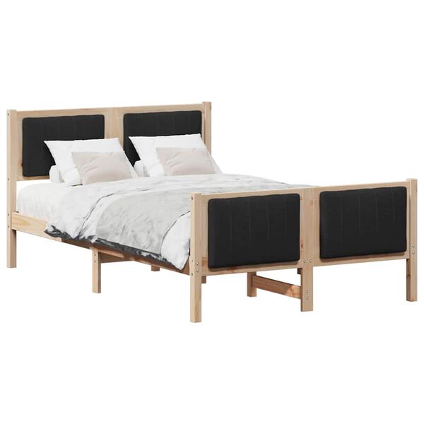 vidaXL Bedframe Bruin en zwart 120 x 190 cm Massief grenenhout
