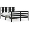 vidaXL Bedframe met hoofdbord massief hout zwart 120x200 cm