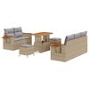 vidaXL Tuinbankenset 10 st 7-Aantal zitplaatsen Beige en Licht Grijs