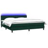 vidaXL Boxspring met matras en LED fluweel donkergroen 180x220 cm
