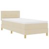 vidaXL LED Box Spring Bed met hoofdeinde Cr&egrave;me 90 x 190 cm Stof