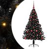 vidaXL Kunstmatig Voorverlicht Kerstboom met 150 LED Zwart 120 cm PVC