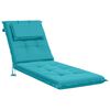 vidaXL Ligstoel Kussen GEMERT 100% Polyester Turquoise 190 x 60 x 9 cm