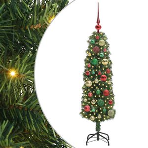 vidaXL Kunstkerstboom Groen 120 cm PVC en Staal en Kunststof