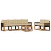 vidaXL Buiten bankenset met kussen 7 pcs Natuurlijk en Beige
