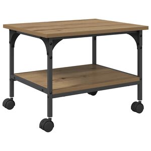 vidaXL Printerstand Artisan Eiken 50 x 40 x 38 cm Bewerkt hout