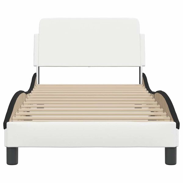 vidaXL Bedframe "Dover" kunstleer zwart en wit 90x190 cm