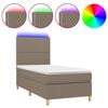 vidaXL Boxspring met matras en LED stof taupe 100x200 cm