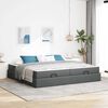 vidaXL Bedframe met matras met matras 2 pcs Dim Grijs Stof