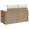vidaXL Tuinbank 2-zits met kussens poly rattan beige