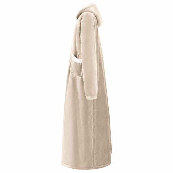 vidaXL Deken hoodie Beige l Fleece en Flanel