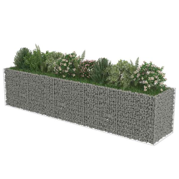 vidaXL Gabion plantenbak verhoogd 450x90x100 cm gegalvaniseerd staal