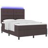 vidaXL Boxspring bed met matras met LED Donkerbruin 160 x 200 cm Stof