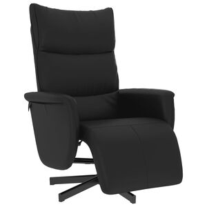 vidaXL Fauteuil verstelbaar met voetensteun kunstleer zwart